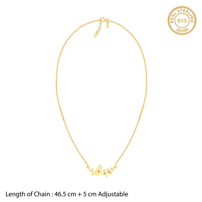 Golden Personalised Birdie Initial Necklace - Image 5