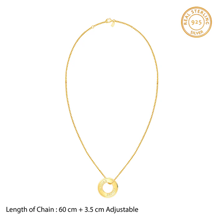 Golden Personalised Circular Pendant For Him - Image 5