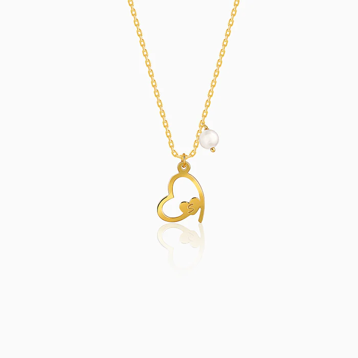 Golden Personalised Classic Heart Necklace - Image 2