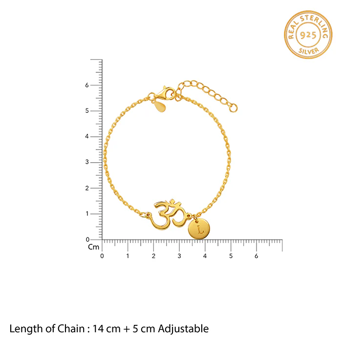 Golden Personalised Classy Om Heartbeat Bracelet - Image 5