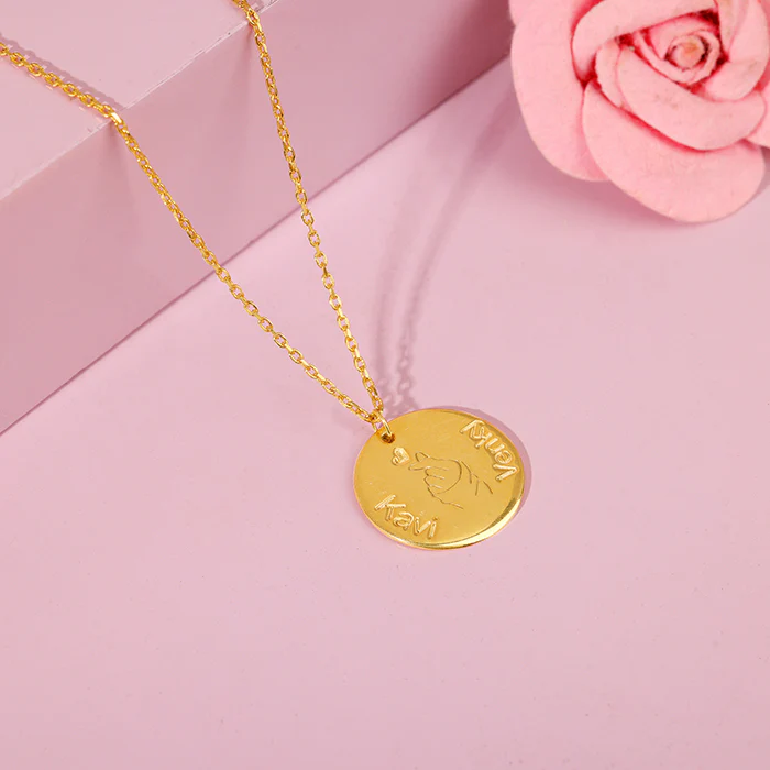 Golden Personalised Coin Pendant - Image 2