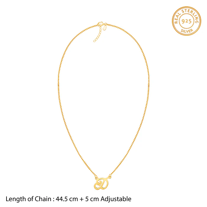 Golden Personalised Cursive Initial Necklace - Image 5