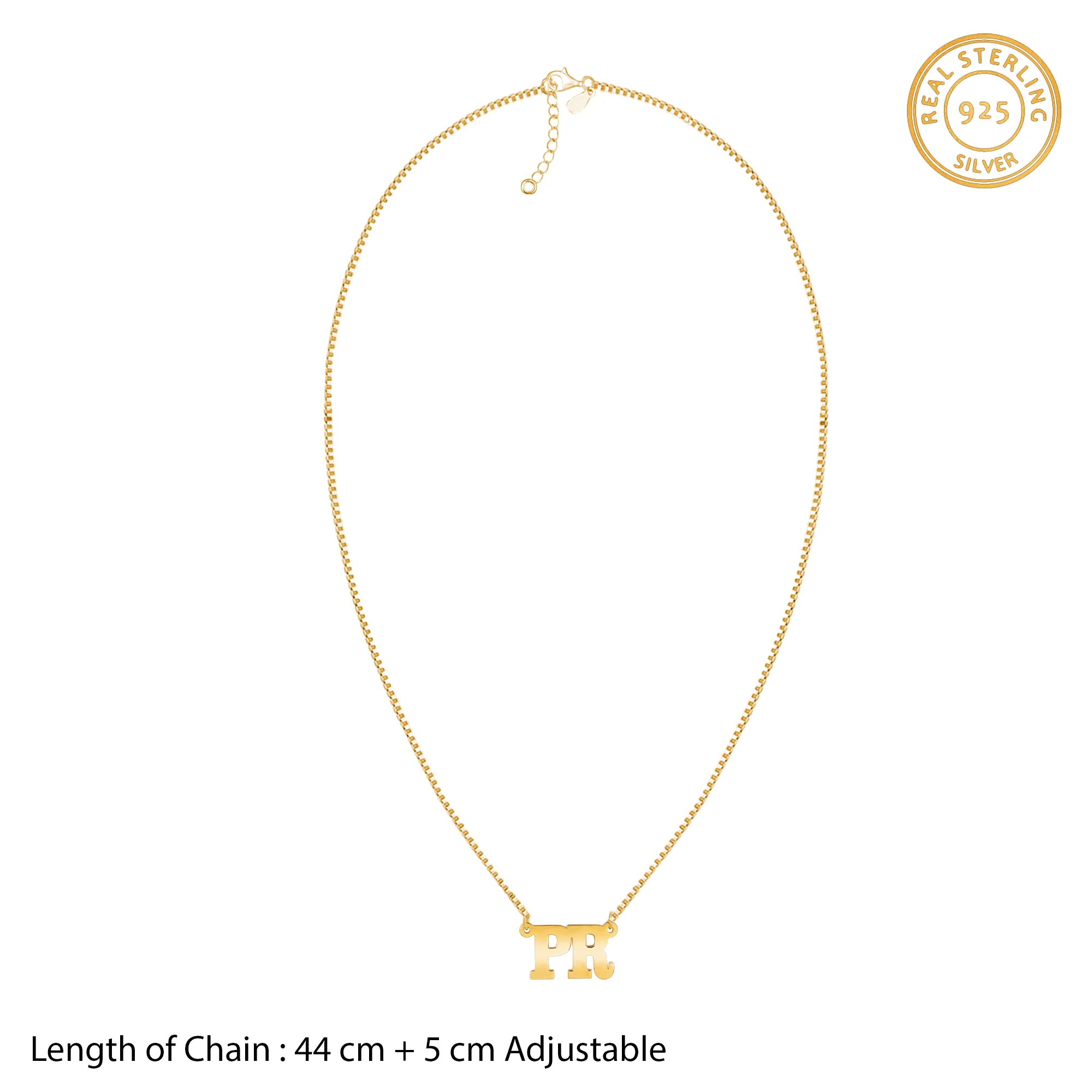 Golden Personalised Dual Initial Necklace - Image 6