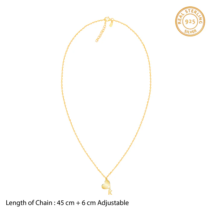 Golden Personalised Heart Initial Pendant - Image 5