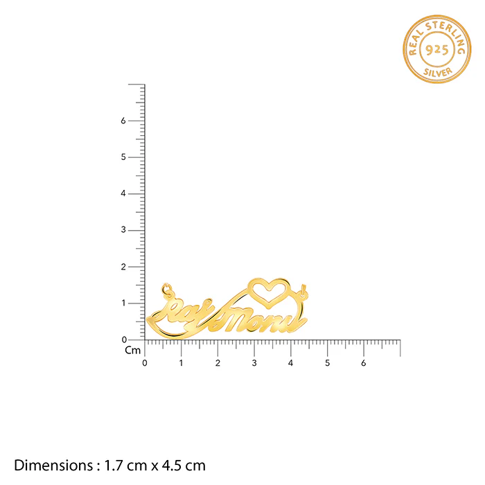 Golden Personalised Heart Name Mangalsutra - Image 4