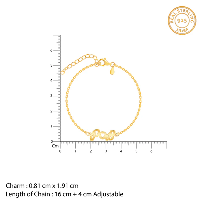 Golden Personalised Heart You Initial Bracelet - Image 4
