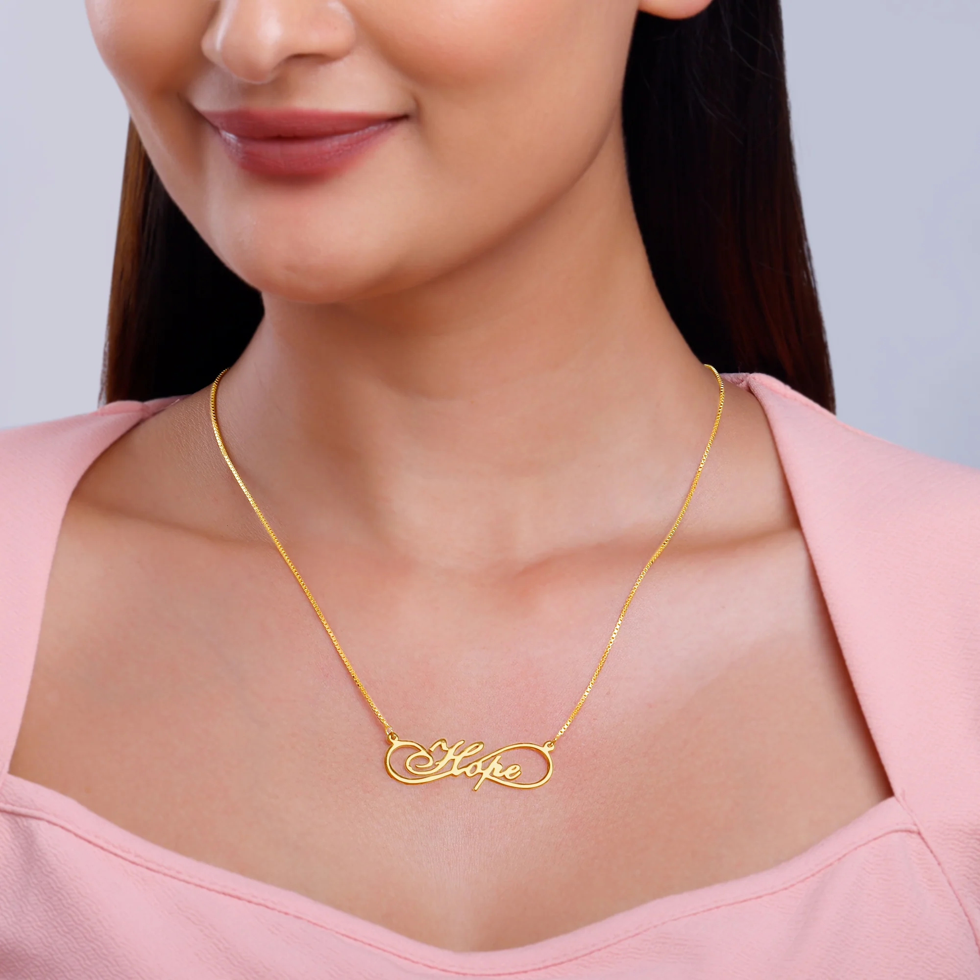 Golden Personalised Infinite Promises Pendant - Image 5
