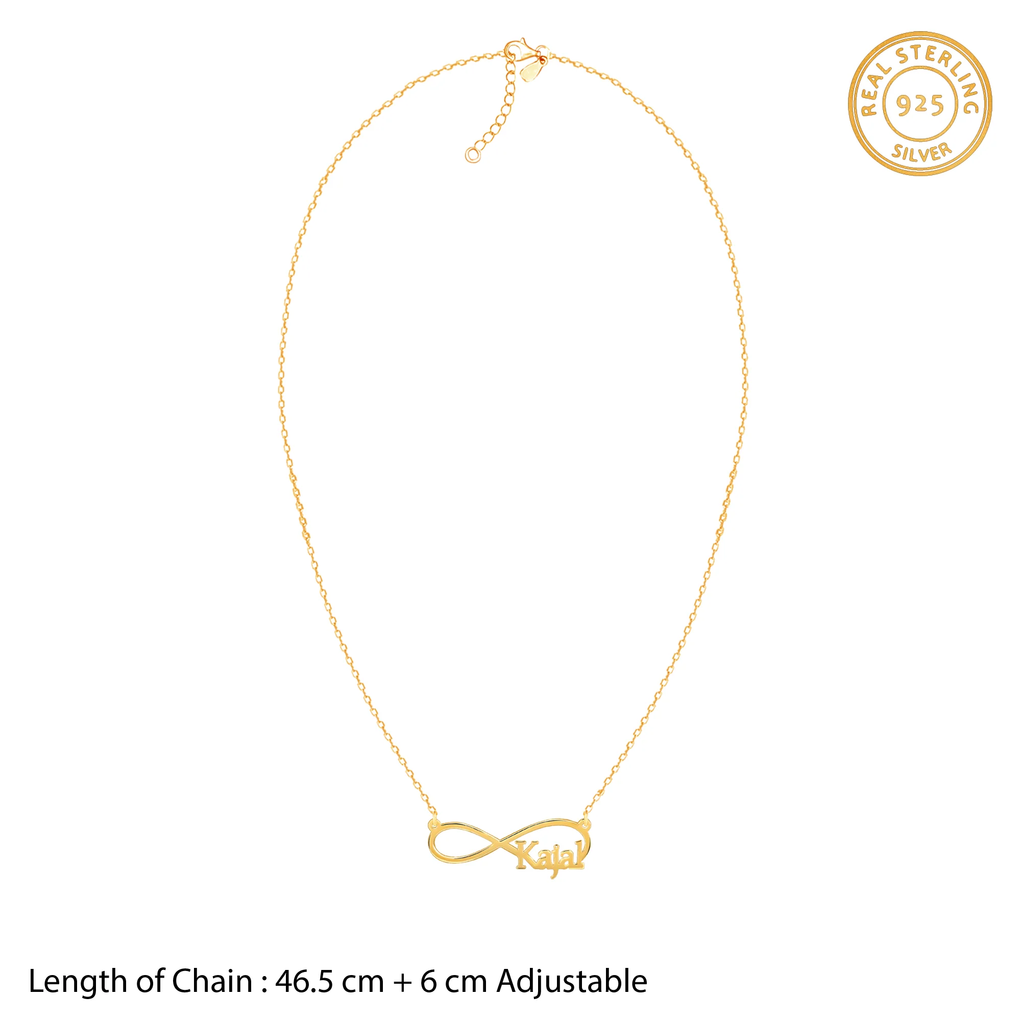 Golden Personalised Infinity Name Necklace - Image 6