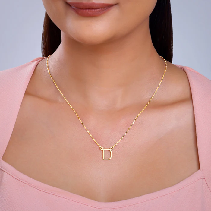 Golden Personalised Initial Necklace - Image 3