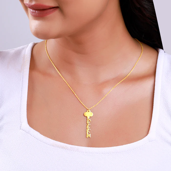 Golden Personalised Key Pendant - Image 3