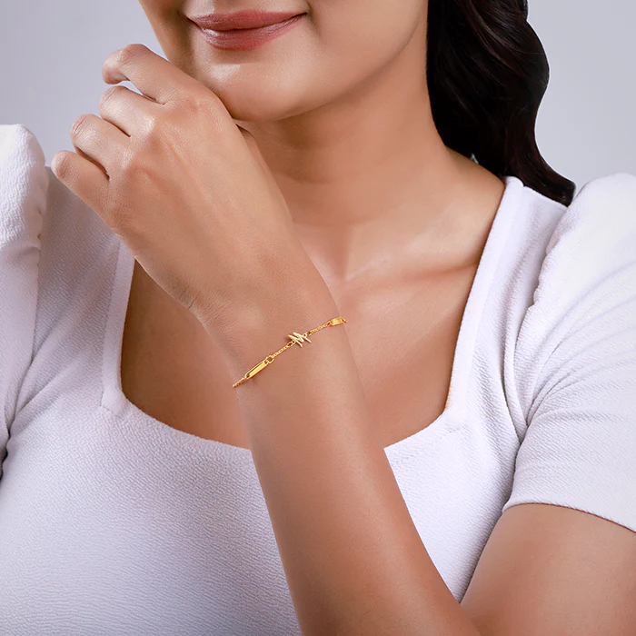 Golden Personalised Letter Charm Bracelet - Image 3