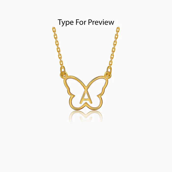 Golden Personalised Like a Butterfly Necklace