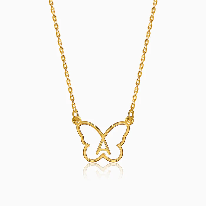 Golden Personalised Like a Butterfly Necklace - Image 2
