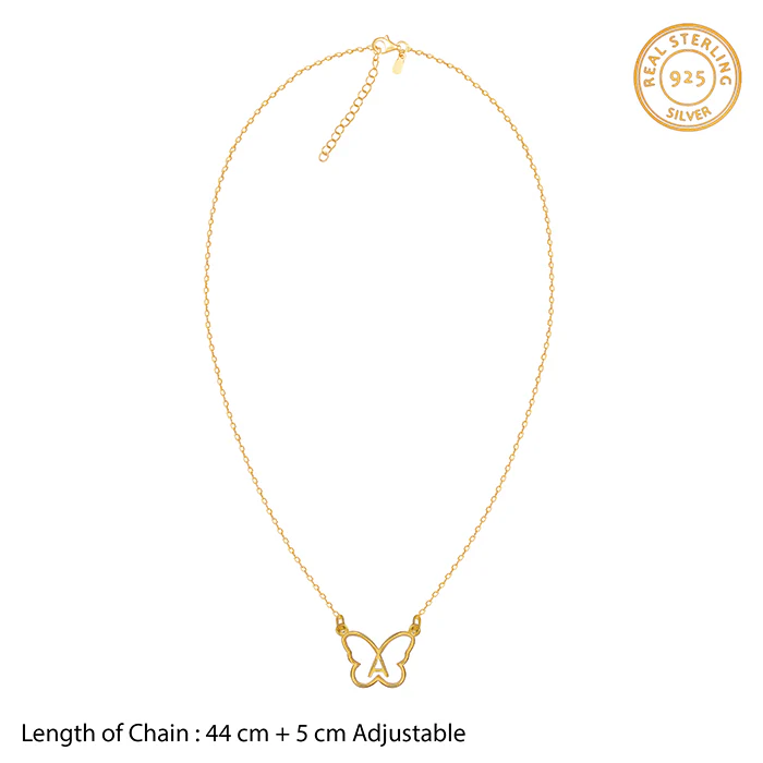Golden Personalised Like a Butterfly Necklace - Image 6