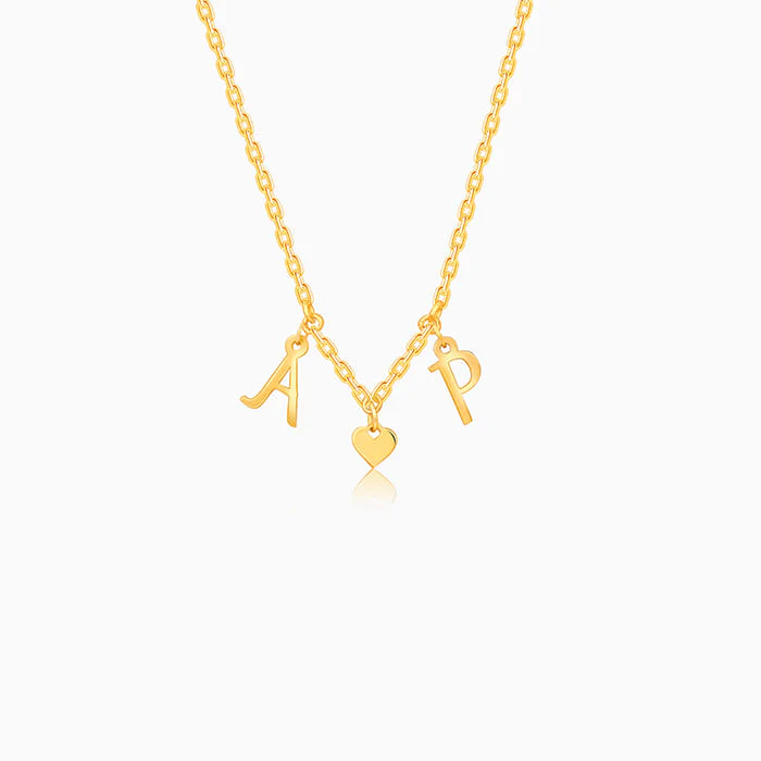 Golden Personalised Love Initials Necklace
