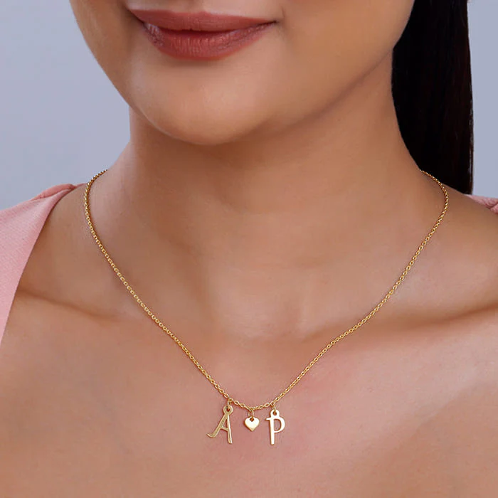 Golden Personalised Love Initials Necklace - Image 3