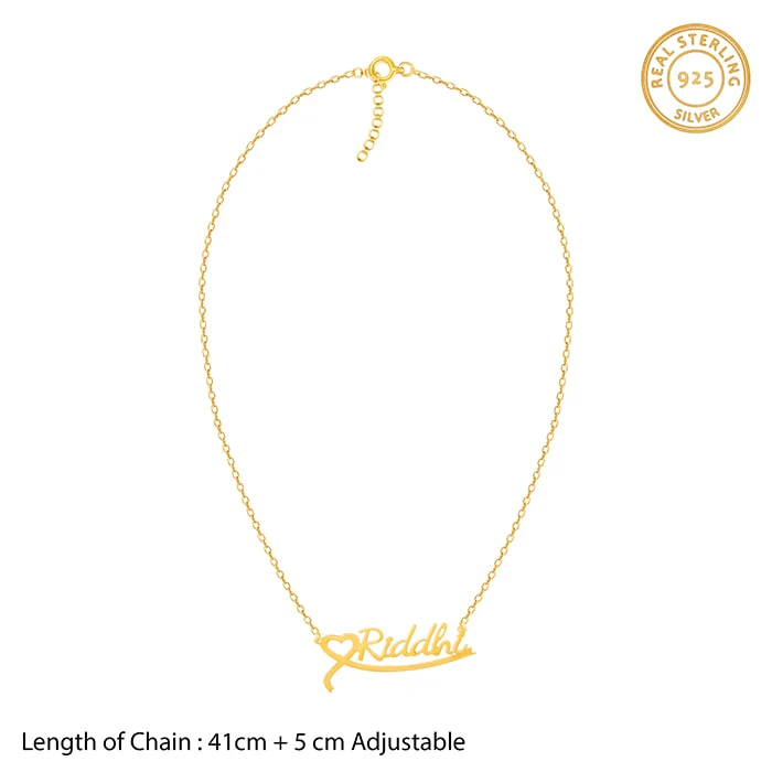 Golden Personalised Name Heart Necklace - Image 5