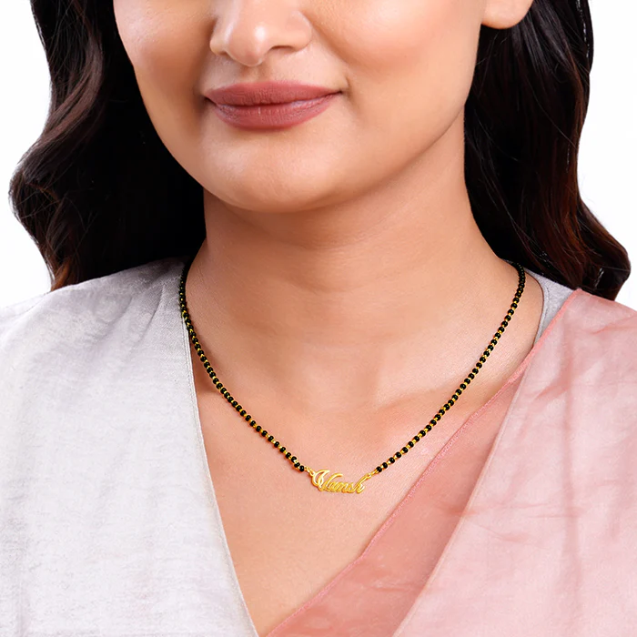 Golden Personalised Name Mangalsutra - Image 3