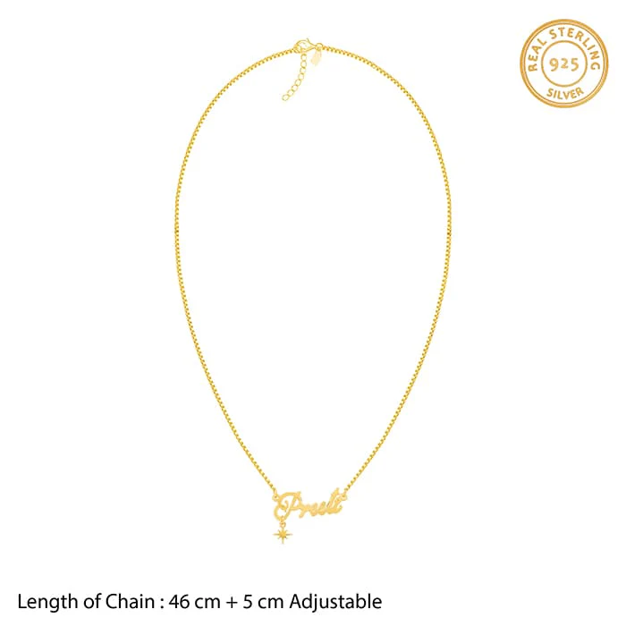 Golden Personalised Name Star Charm Necklace - Image 5