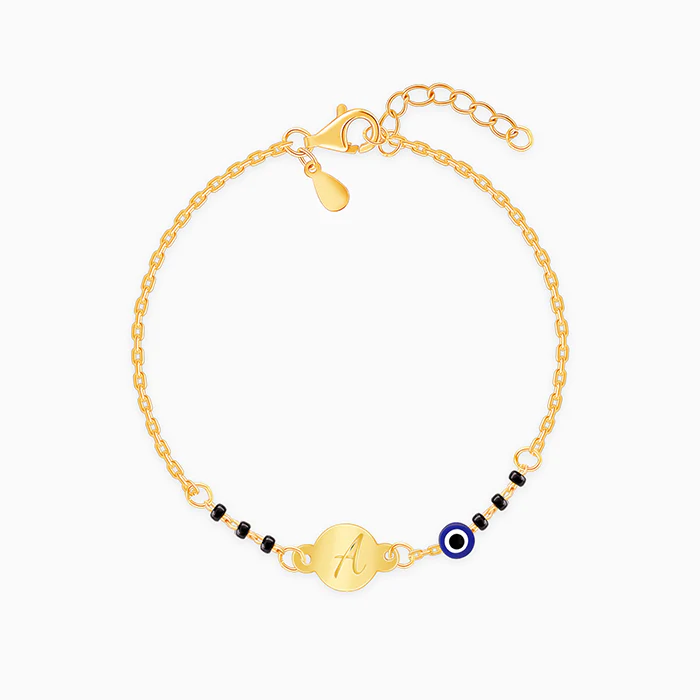 Golden Personalised Nazariya Kids Bracelet (2 - 8 Years)