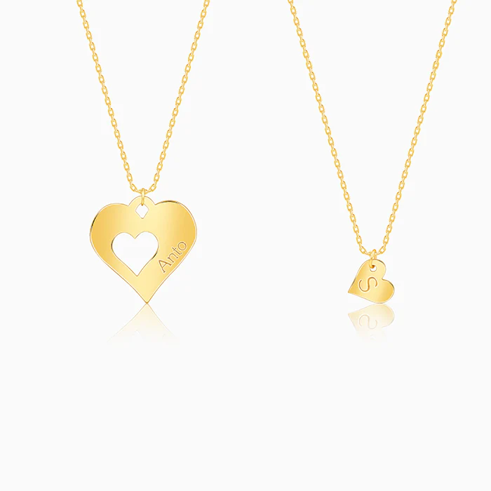 Golden Personalised Shy Heart Pendant