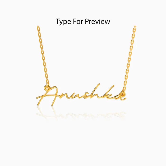 Golden Personalised Signature Name Necklace