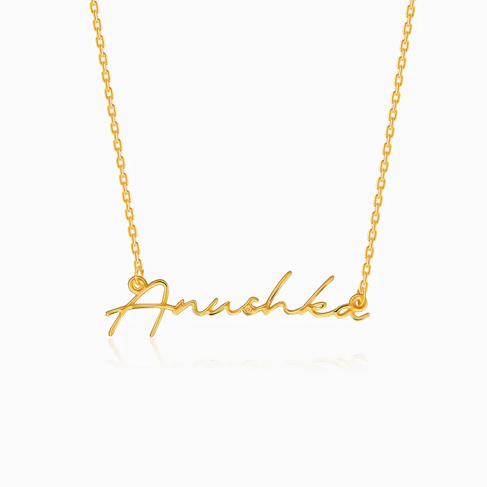 Golden Personalised Signature Name Necklace - Image 2