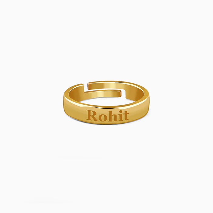 Golden Personalised Signature Ring For Him - Image 2