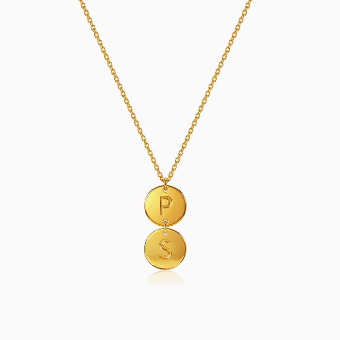 Golden Personalised The Pair Initial Necklace - Image 2