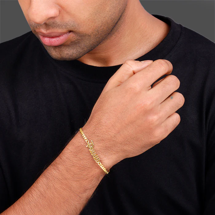 Golden Personalised Timeless Classic Bracelet For Him - Image 3