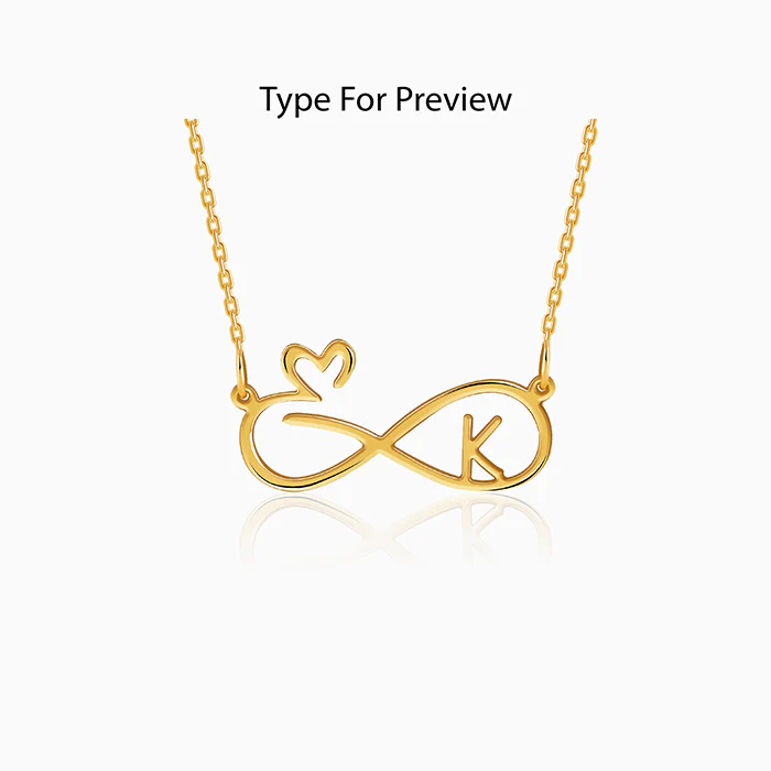 Golden Personalised To Infinity Necklace