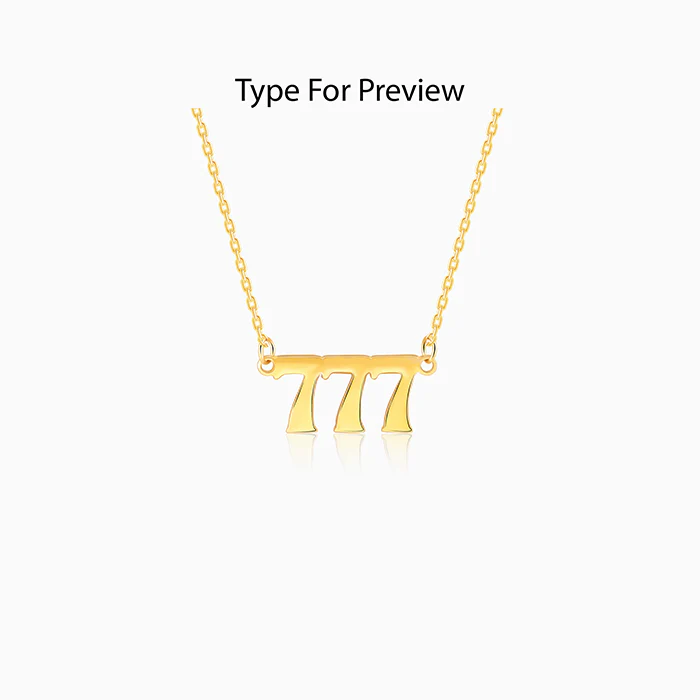 Golden Personalised Triple Numeric Necklace - Image 2
