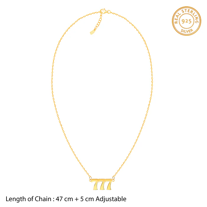 Golden Personalised Triple Numeric Necklace - Image 5