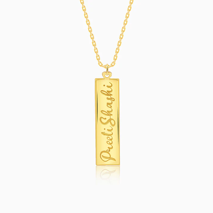 Golden Personalised Two-Name Bar Pendant - Image 2