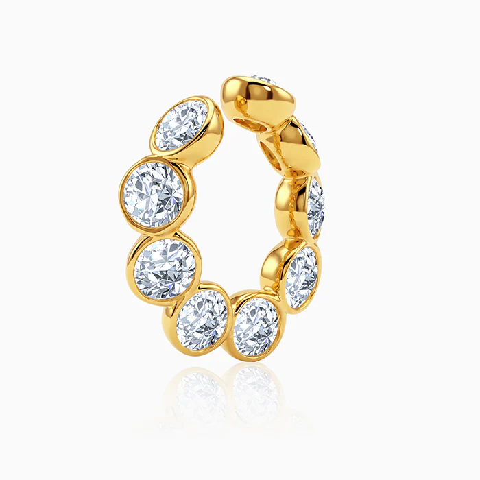 Golden Play Loop Hoop Earrings - Image 4