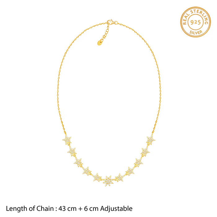 Golden Radiating Star Necklace - Image 4