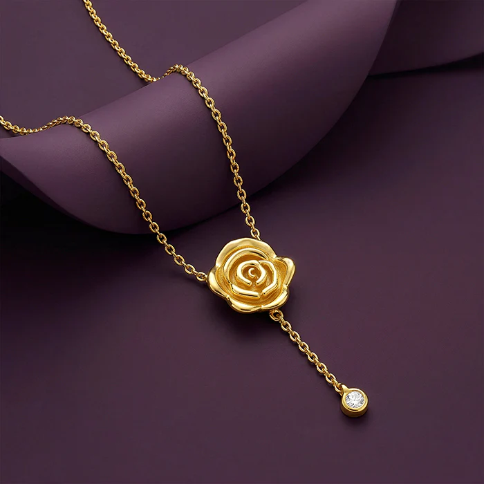 Golden Rosaline Lariat Necklace - Image 2