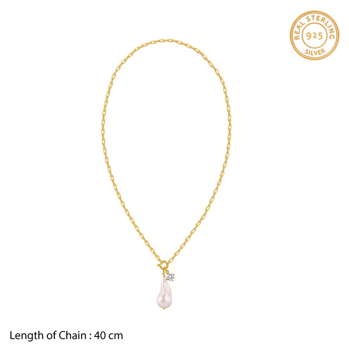 Golden Shailene Pearl Necklace - Image 5