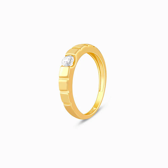 Golden Signature Stone Ring For Him - Image 4