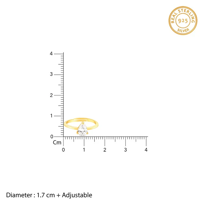 Golden Simple Zirconia Ring - Image 5