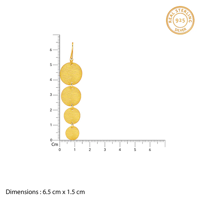 Golden Solar Cascade Dangler Earrings - Image 5