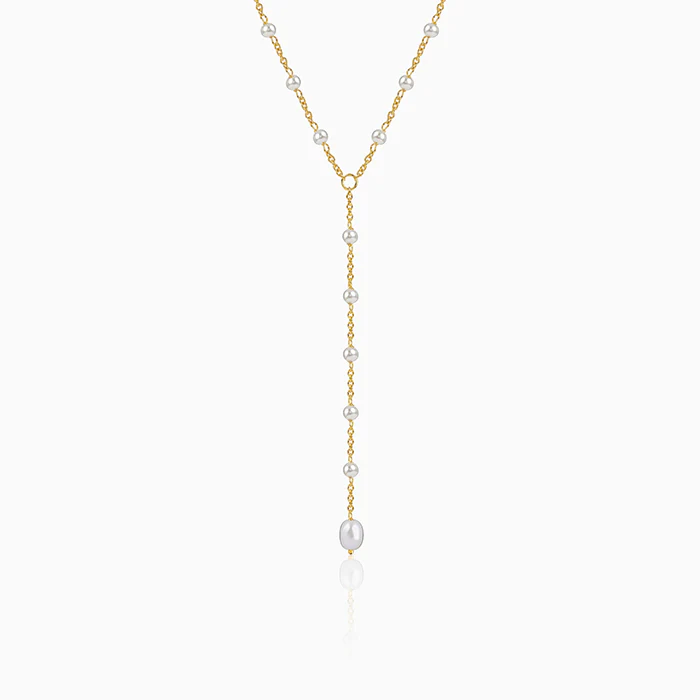 Golden Sophie Pearl Lariat Necklace