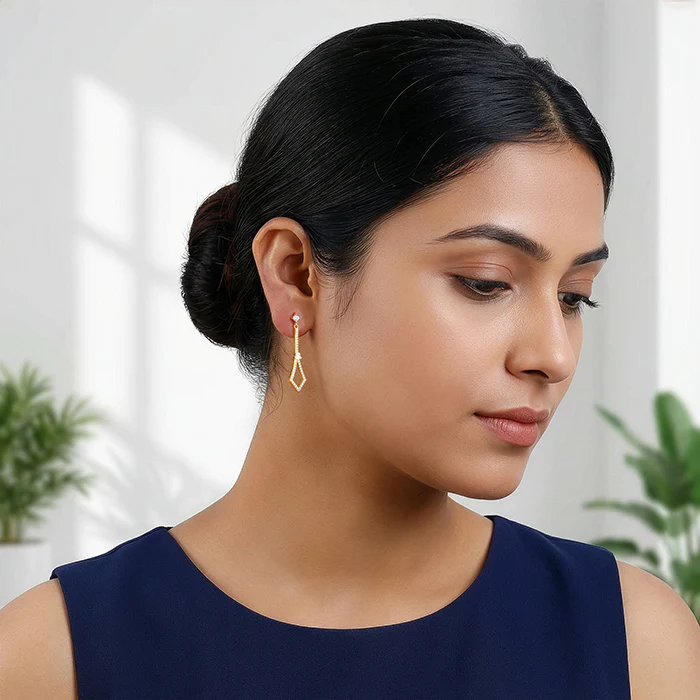 Golden Spear Dangler Earrings - Image 3