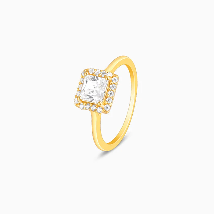 Golden Square Gem Ring - Image 4