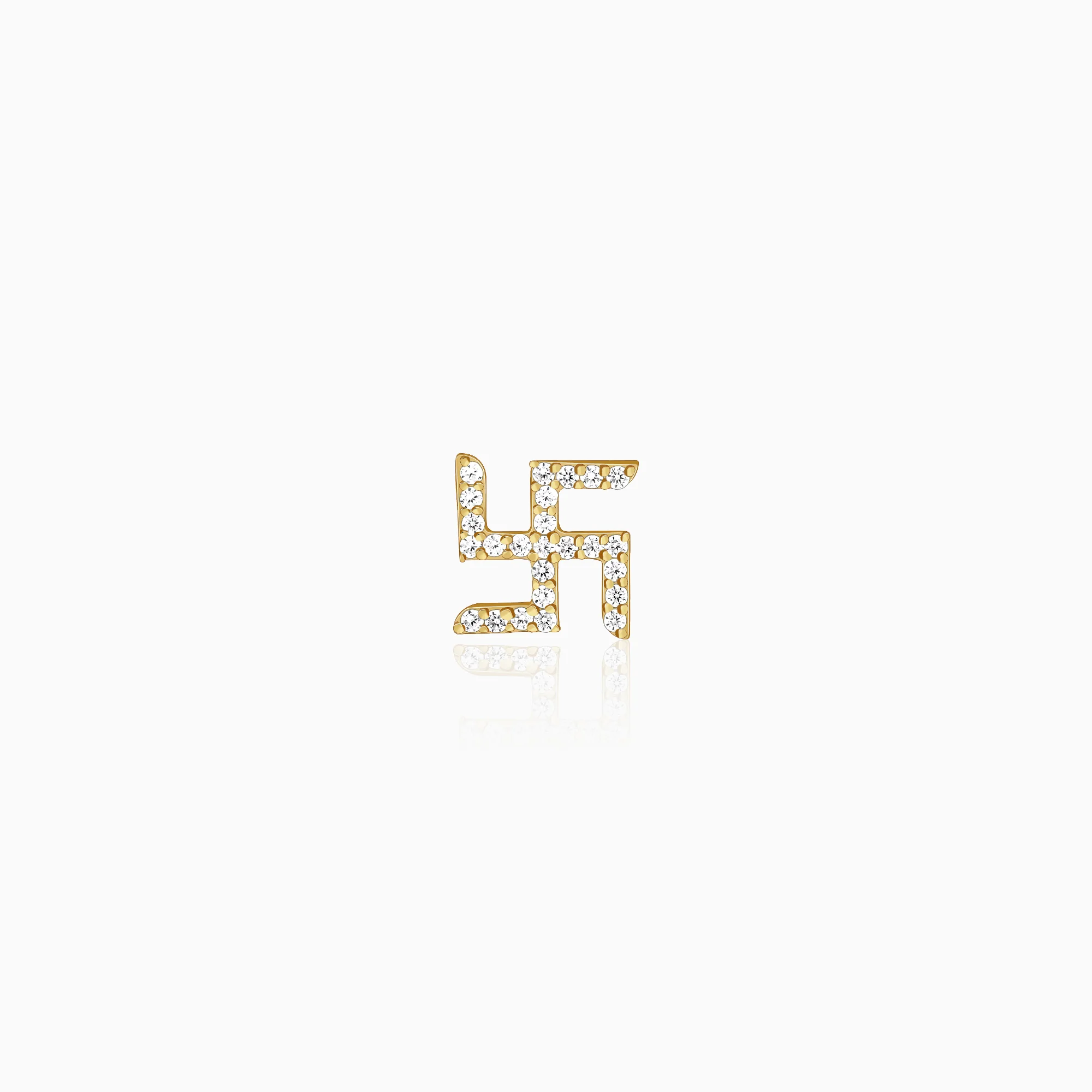 Golden Swastik Shine Stud For Him