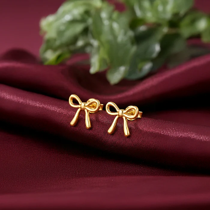 Golden Tied with Love Earrings - Image 2
