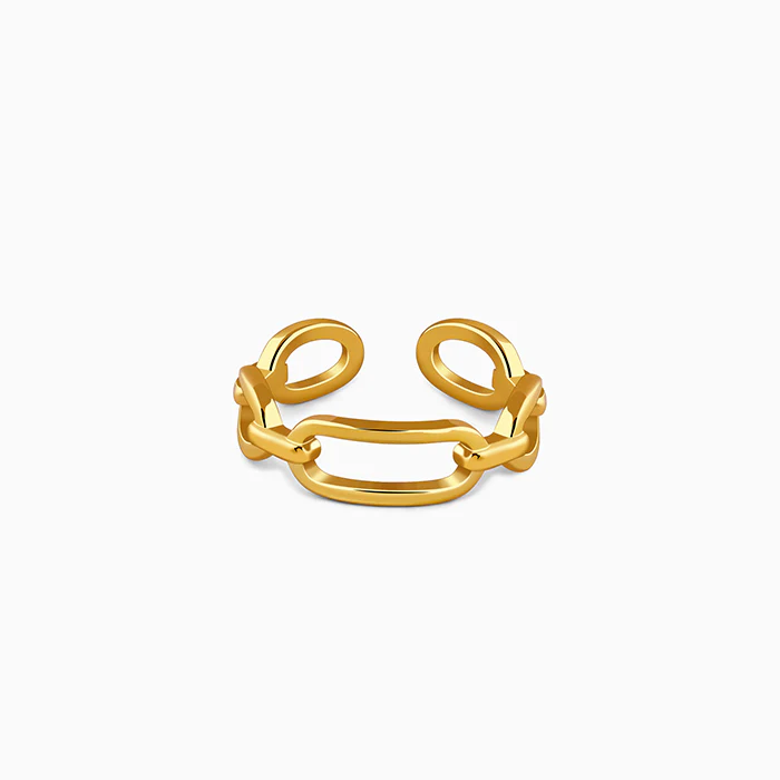 Golden Toggle Adjustable Ring (Size 12)