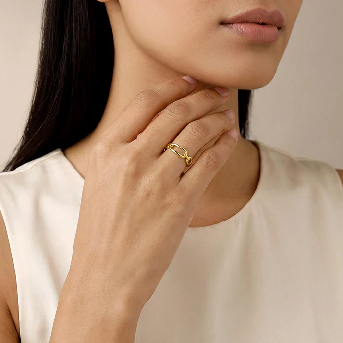 Golden Toggle Adjustable Ring (Size 12) - Image 3
