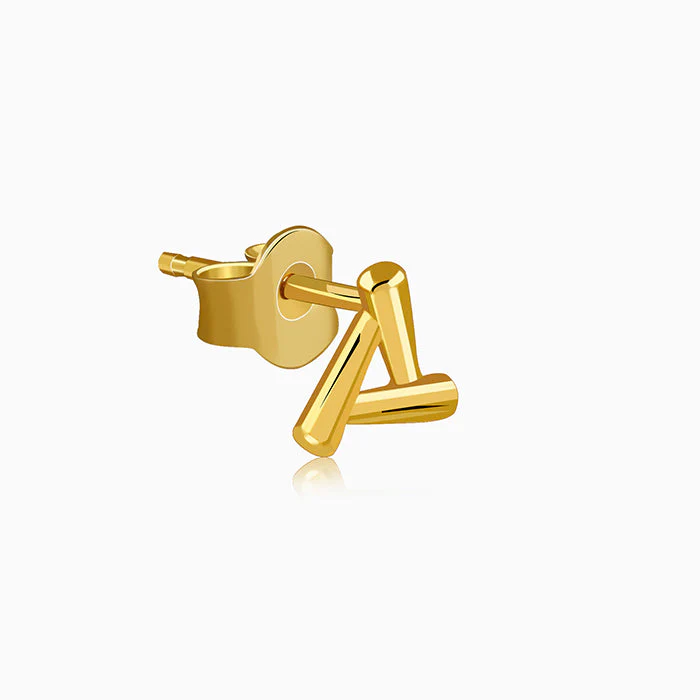 Golden Triangle Stud Earrings - Image 4