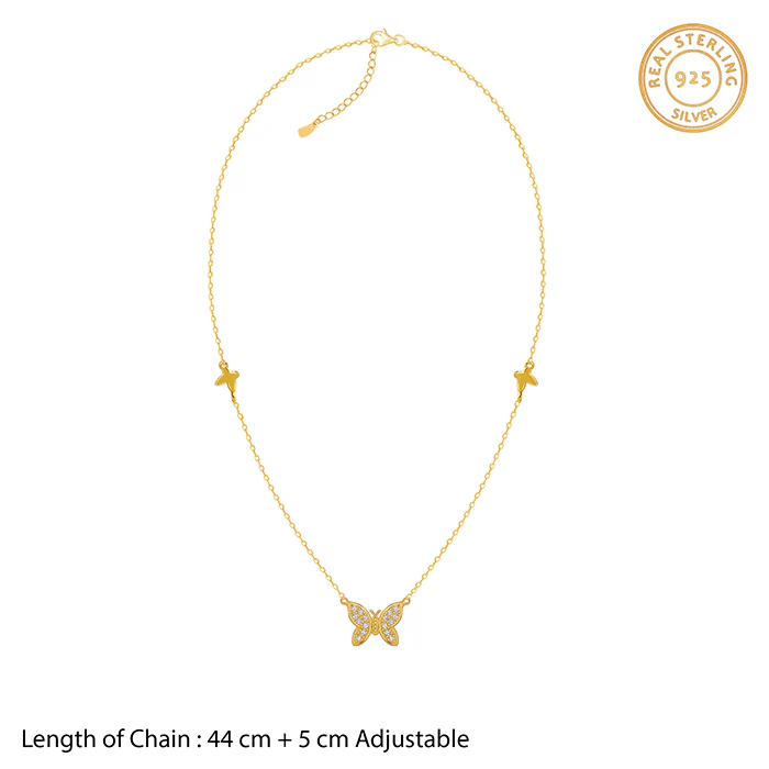 Golden Triple Flutter Necklace - Image 5